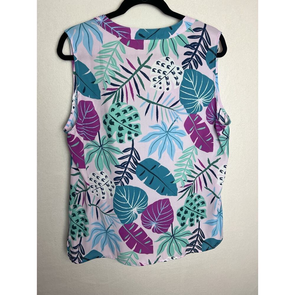 Violet & Claire Women's Sleeveless Pink Purple Tropical Print Blouse Size XL - Picture 5 of 6